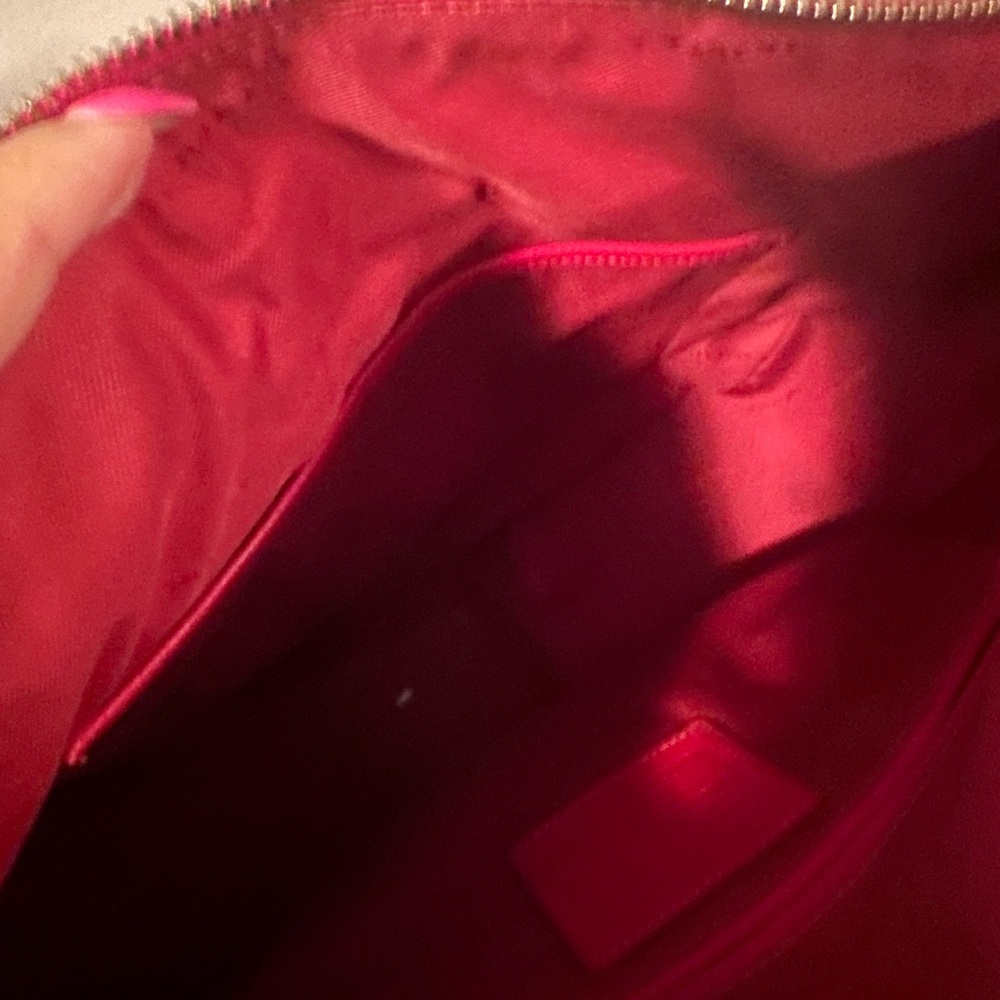 Coach Pebble Leather Turnlock Hobo Crossbody Bag- RED - Picture 10 of 16